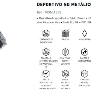 Deportivo no metálico ESD VISNU S3S