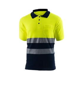 Polo de manga corta de alta visibilidad combinado 