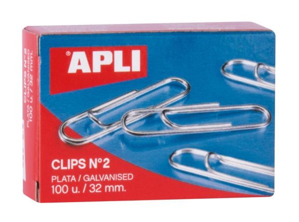 CJ100 clips labiados plateados nº 2 Apli 11714