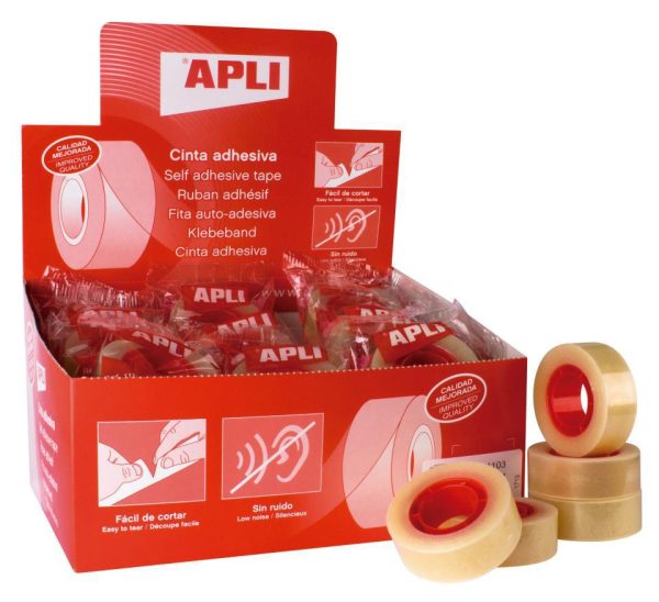 Cinta adhesiva transparente 19 mm  x 33 m  Apli 11