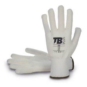 Guante nailon blanco sin costuras. Puño elástico. Galga 13.220