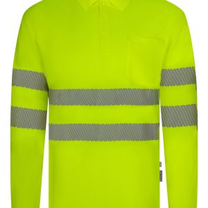 Polo poliéster reciclado manga larga cinta segmentada VELILLA