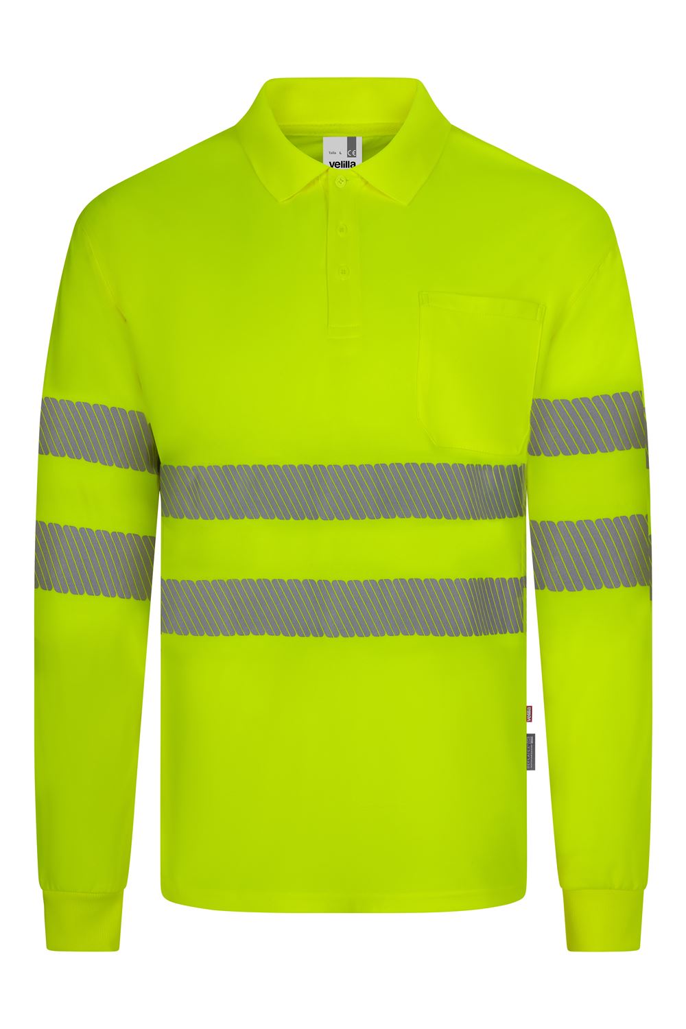 Polo poliéster reciclado manga larga cinta segmentada VELILLA