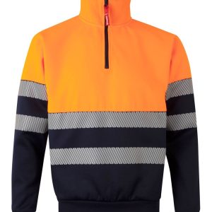 Sudadera bicolor con media cremallera cinta segmentada VELILLA