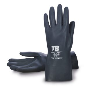 Guante neopreno negro. Interior flocado. Puño recto. Grosor: 0,75 mm. Longitud total: 30 cm.9003