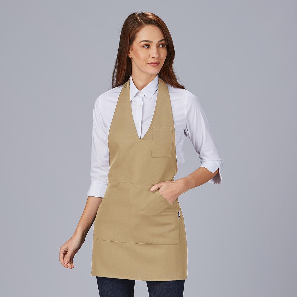 DELANTAL BISTRO SARGA POLIESTER 80X65 CM.1 bolsillo delantero. 1 bolsillo bolígrafo en pecho. Sistema de cierre con botón de pastilla. 80x65 cm. - Imagen 32