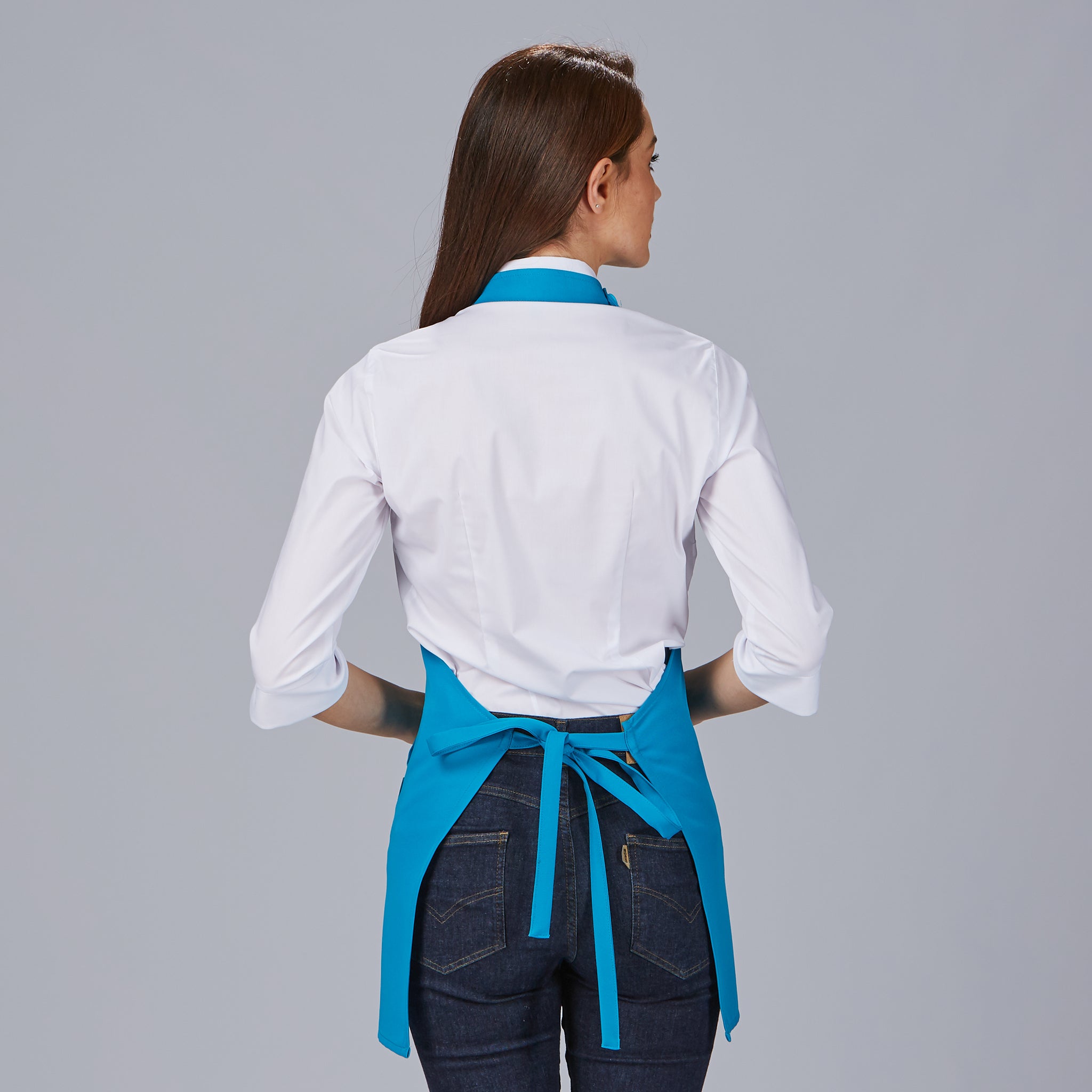 DELANTAL BISTRO SARGA POLIESTER 80X65 CM.1 bolsillo delantero. 1 bolsillo bolígrafo en pecho. Sistema de cierre con botón de pastilla. 80x65 cm. - Imagen 25