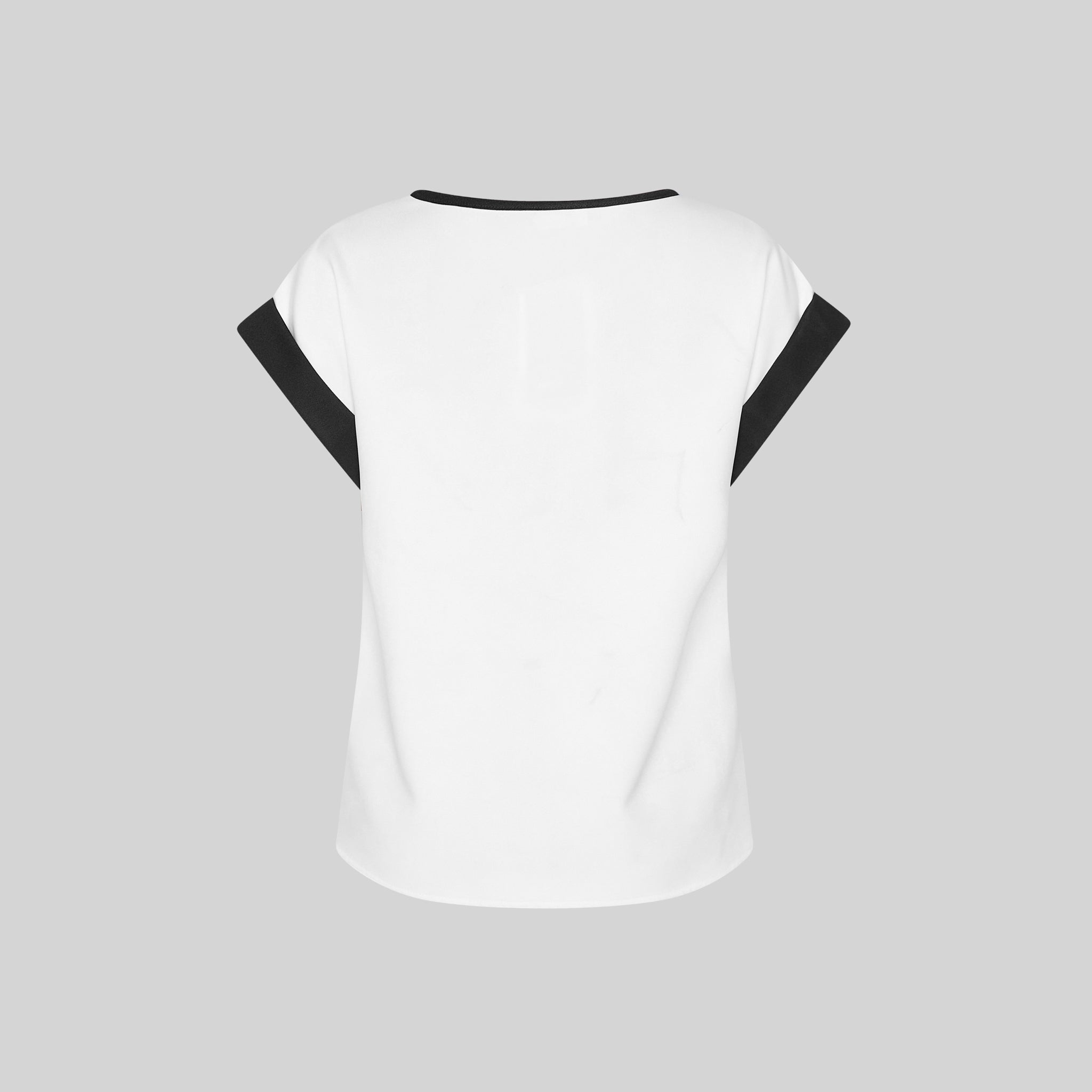 BLUSA MUJER MANGA CORTA VUELTA.Manga corta japonesa. Bies en escote. Largo aprox.: 63 cm. M3: HOLGADA. - Imagen 2