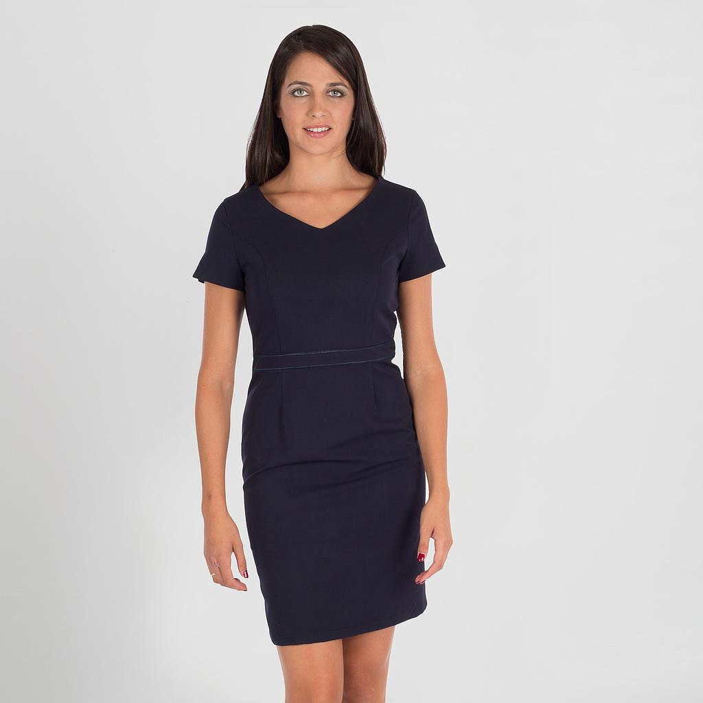 VESTIDO M. CORTA TRIVIAL.Costadillos en el delantero Pinzas en la espalda Costura centro espalda Abertura trasera Apertura en mangas Forro interior Largo aprox.: 93cm Prenda M1: ajustada - Imagen 6