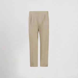 PANTALON MUJER BAMBULA BAJO VUELTO.Pantalón de mujer 100% PES Beige y verde musgo Tallas de la XS  la YL Ropa para hostelería Ropa para hostelería mujer