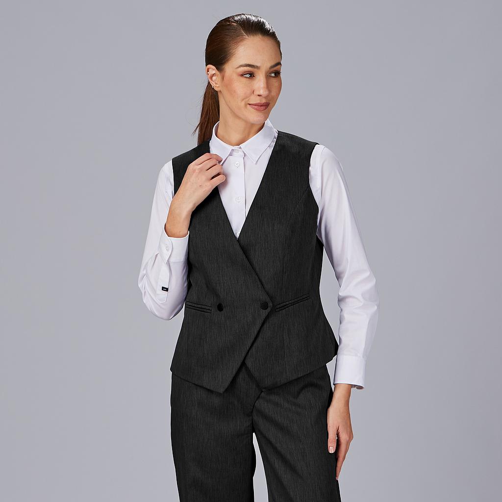 CHALECO MUJER CRUZADO ROMERO.Cruzado en pico. 2 bolsillos en delantero. Costadillos de entalle. 54cm | M2 SEMI AJUSTADA. - Imagen 2